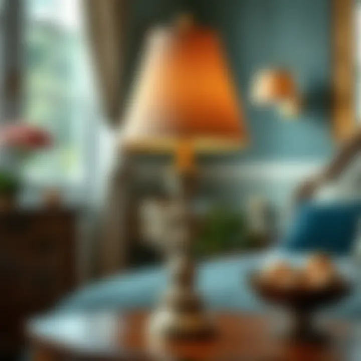 Stylish vintage table lamp enhancing a classic bedroom decor