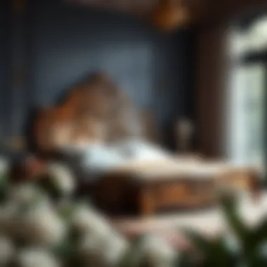 Exquisite Craftsmanship: Wooden Bed Frame Elegant wooden bed frame with intricate design