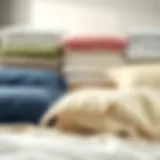 Showcasing an array of fitted sheets in various fabrics and colors.