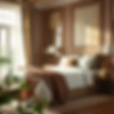 Elegant Bedroom with Complementing Fitted Sheets An elegant bedroom setting showcasing fitted sheets that complement the decor.