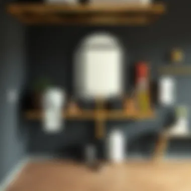 Essential Tools for Brushed Brass Shelf Installation Installation of brushed brass shelf with tools and materials