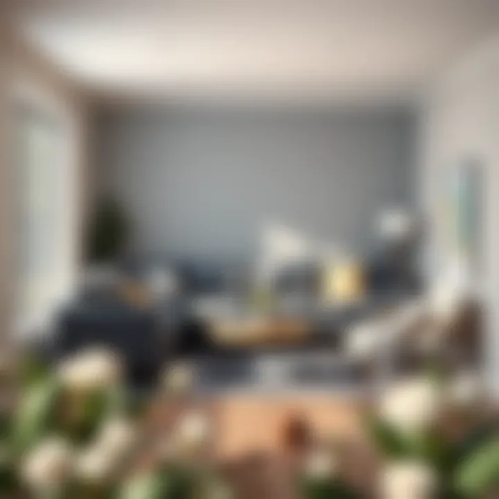 Charcoal gray sectional couch in a cozy reading nook with ample light