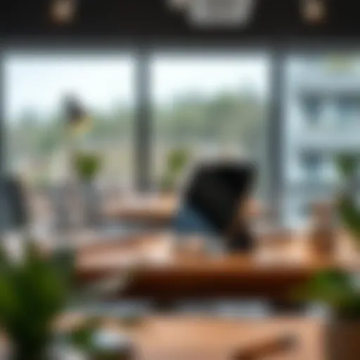 Versatile tablet stand in a modern office setting