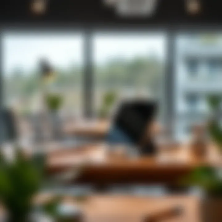 Versatile tablet stand in a modern office setting