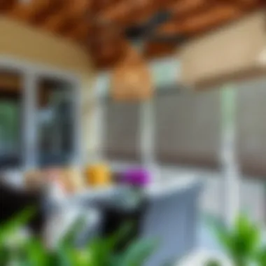 Variety of materials used for outdoor shades displayed elegantly