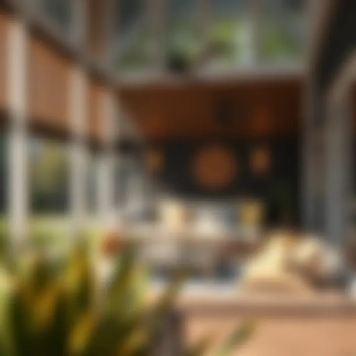 Stylish installation of outdoor shades in a cozy screen porch