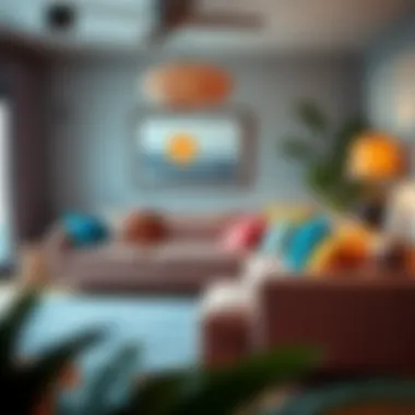 Chic Sectional Sofa Chic sectional sofa with vibrant cushions