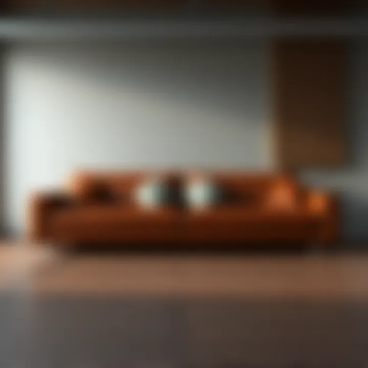 Elegant Leather Sofa Elegant leather sofa showcasing minimalist design