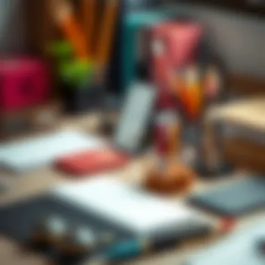 Diverse Components of Desk Stationery Variety of stationery components showcasing functionality