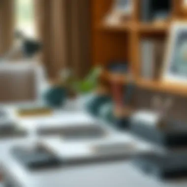 Elegant Workspace with Stationery Set Elegant desk stationery set arranged on a workspace