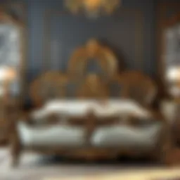 Elegant queen bedset with intricate designs