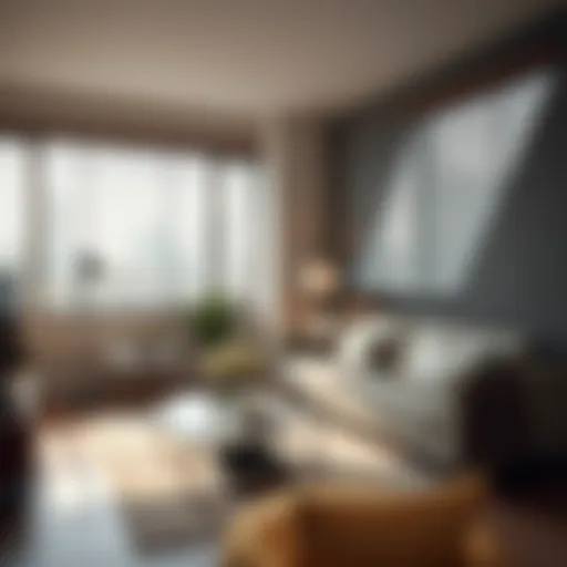 Elegant design of mini blinds enhancing a modern living space