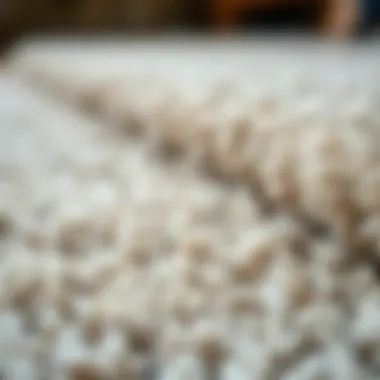 Close-up of shag rug texture showcasing its softness