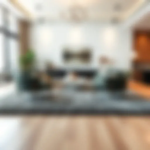 Luxurious shag rug enhancing a modern living room