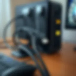 Neatly organized cords using cable ties