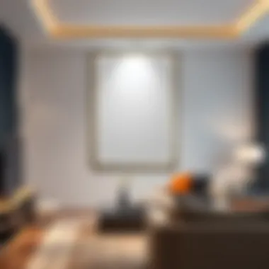 Sleek modern LED wall light panel in a contemporary living room setting