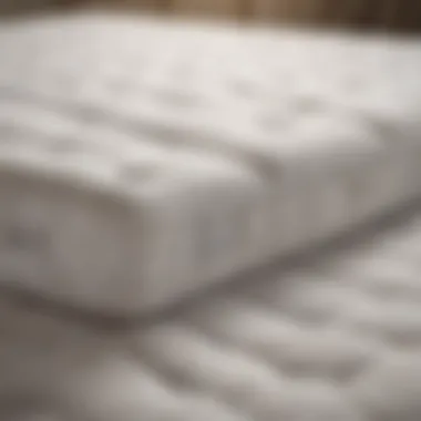 Close-up of various mattress materials and types
