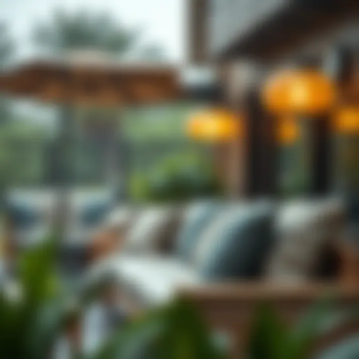 Durability in Outdoor Cushions Durable outdoor cushions in a rainstorm