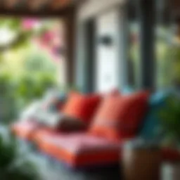 Luxurious outdoor cushions in vibrant colors