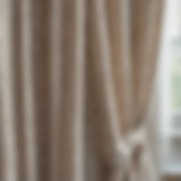 Close-up of fabric texture and patterns of voile curtains