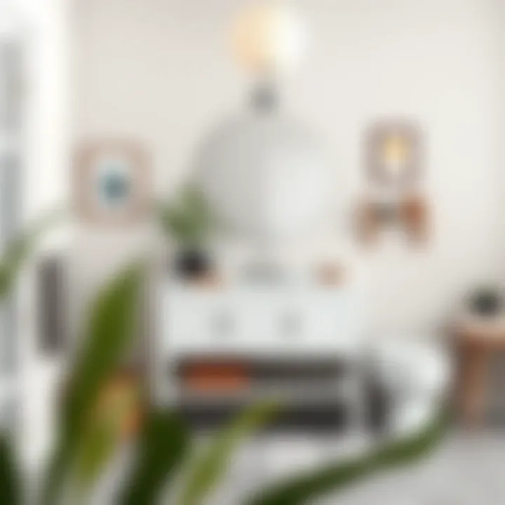 Trendy bathroom featuring a 24 inch white vanity with contemporary decor