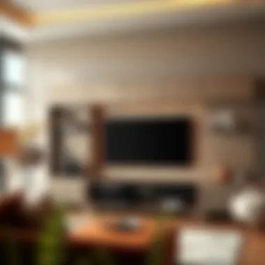 Modern Aesthetic of a 70-Inch Entertainment Center Elegant modern 70-inch entertainment center with decorative elements