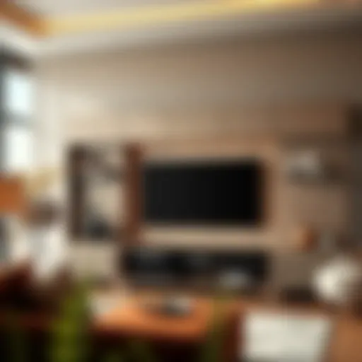 Modern Aesthetic of a 70-Inch Entertainment Center Elegant modern 70-inch entertainment center with decorative elements