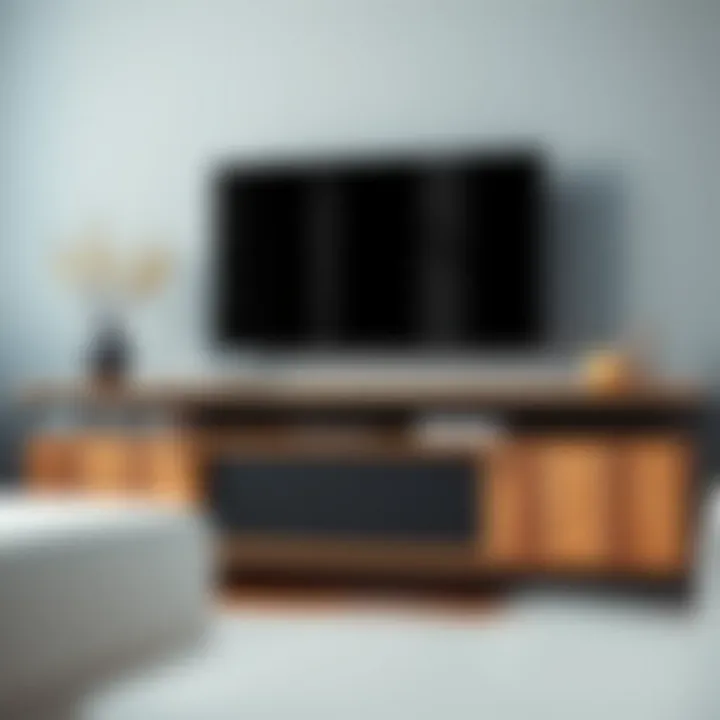 Stylish Material Combinations for Entertainment Centers Stylish combination of wood and metal in an entertainment unit