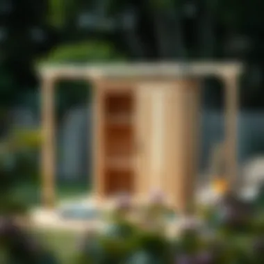 Assembly in Progress Step-by-step assembly of an outdoor storage cabinet in a backyard setting