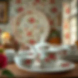 Vintage Corelle dinnerware set showcasing iconic floral patterns