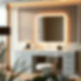 Elegant vanity desk design with integrated lighting