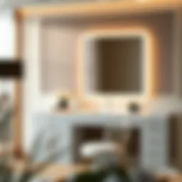 Elegant vanity desk design with integrated lighting