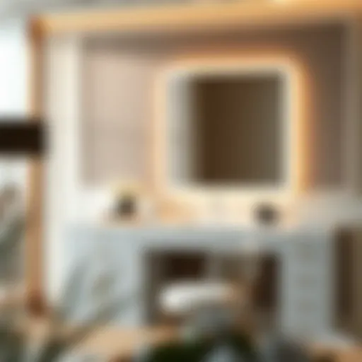 Elegant vanity desk design with integrated lighting