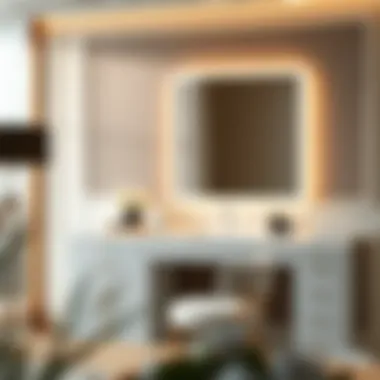 Elegant Vanity Desk Design Elegant vanity desk design with integrated lighting