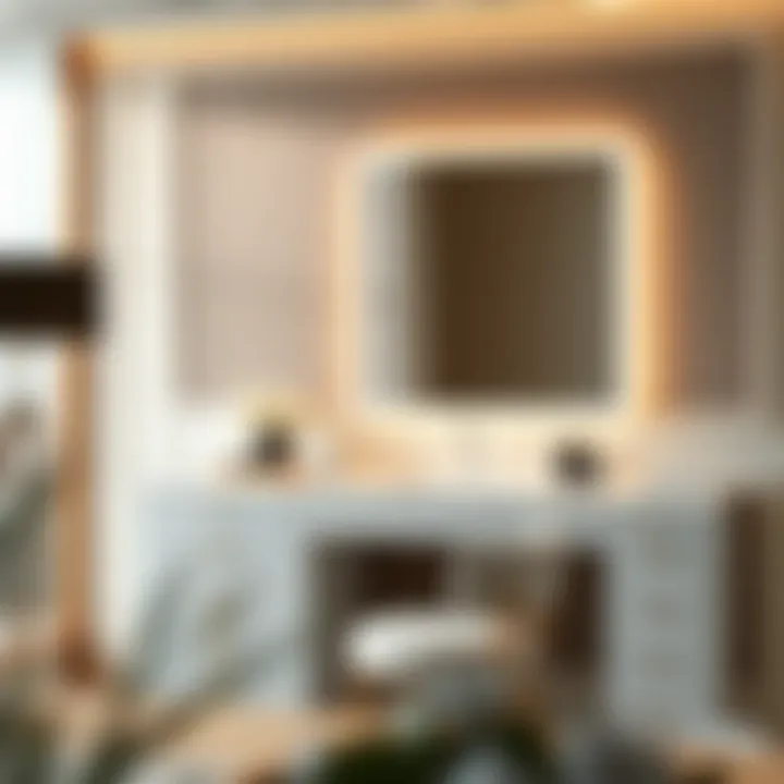 Elegant Vanity Desk Design Elegant vanity desk design with integrated lighting