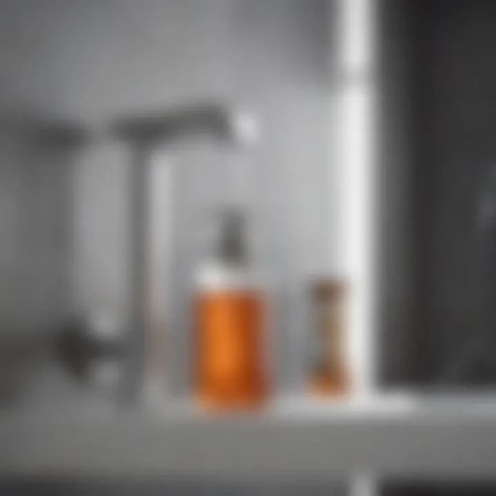 Sleek metal shampoo dispenser