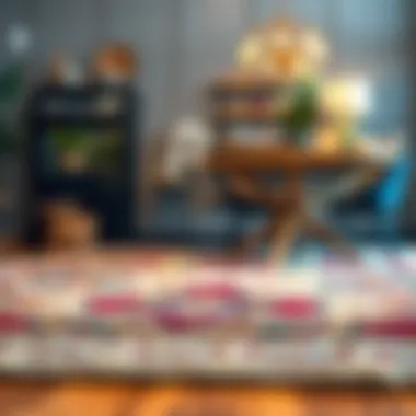 Aesthetic Impact of Rug Design in Dining Spaces Close-up of a stylish rug that complements dining decor