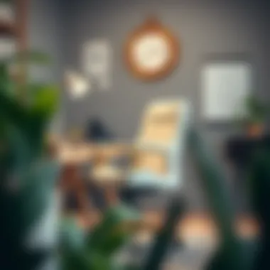 Stylishly decorated workspace featuring a white and gold computer chair