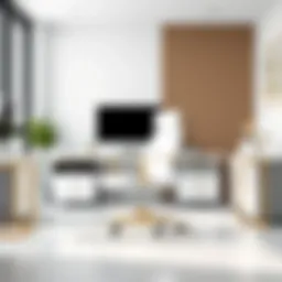 Sleek white and gold computer chair in a minimalist office setting