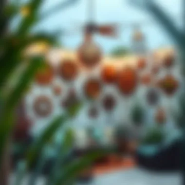 Collection of Wall Hangings on Patio A beautifully arranged collection of various wall hangings enhancing an outdoor patio.