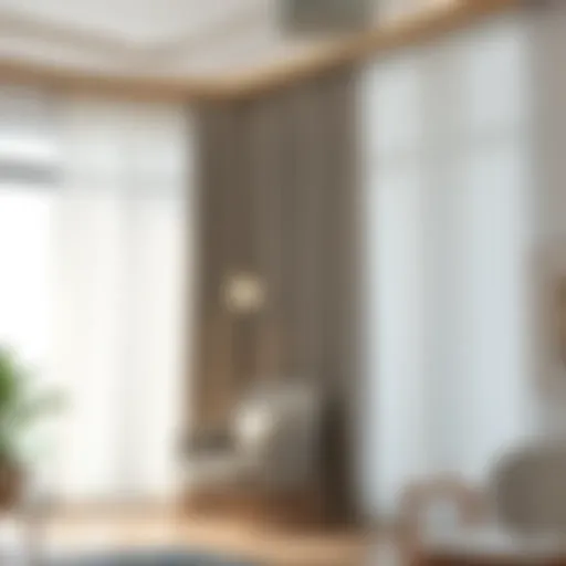 Elegant tab top curtain draping gracefully in a stylish living room