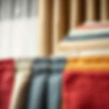 Diverse Fabric Options for Tab Top Curtains Close-up of various fabric swatches for tab top curtains