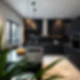 Modern black kitchen cabinetry in a stylish setting