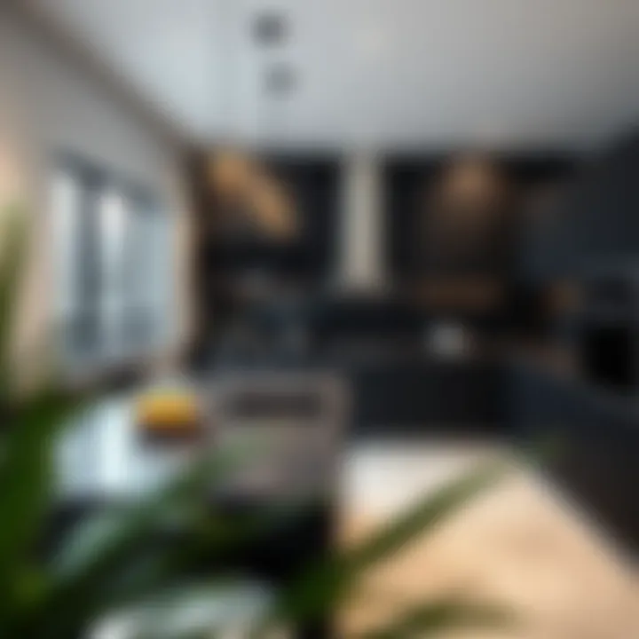 Modern black kitchen cabinetry in a stylish setting