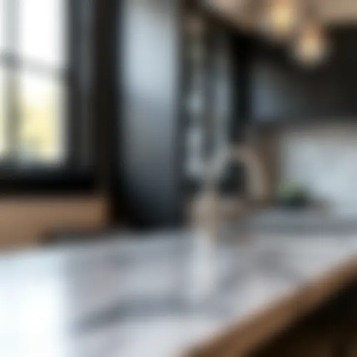 Close-up of a textured black cabinet surface