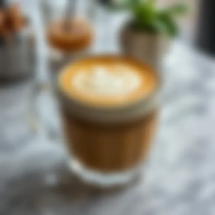 Artistic latte art displayed in a beautifully frothed beverage