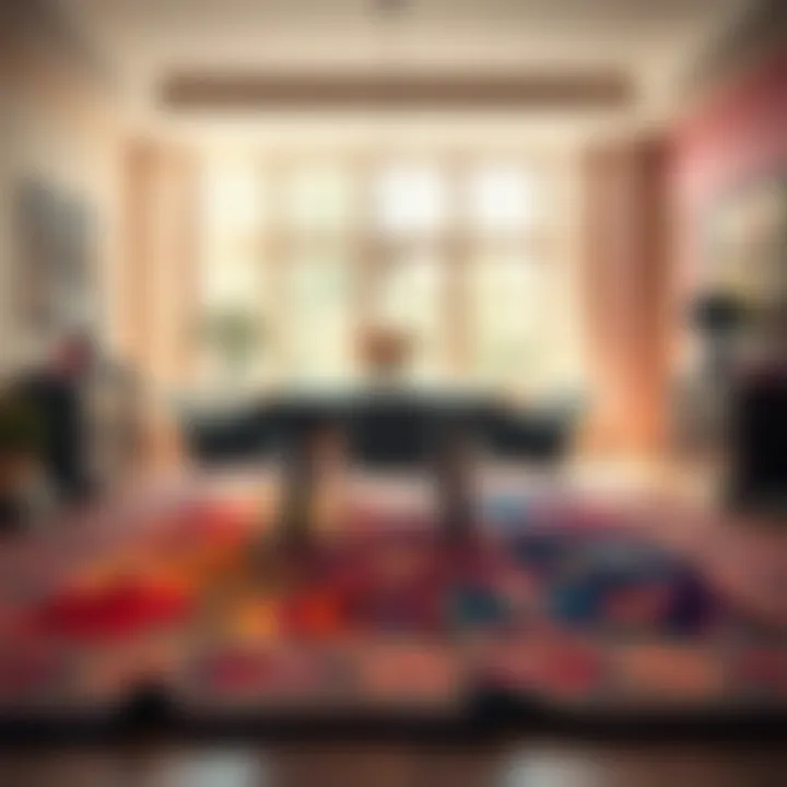 Vibrancy in Color Colorful 8 x 10 rug enhancing dining space ambiance