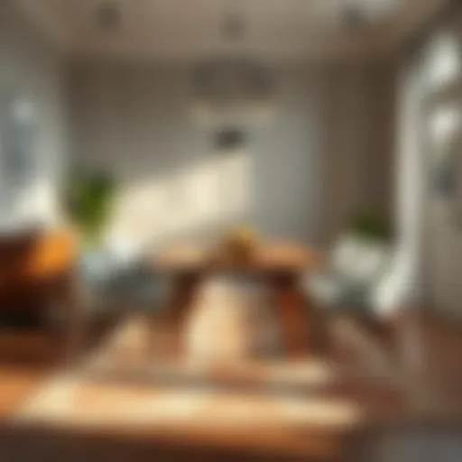 Elegant 8 x 10 dining room rug paired with wooden table