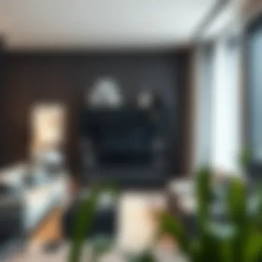 A Modern Touch in Living Spaces Modern living room featuring a stylish clear glass display cabinet