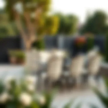 Elegant Patio Dining Chairs Elegant patio dining chairs in a serene outdoor setting